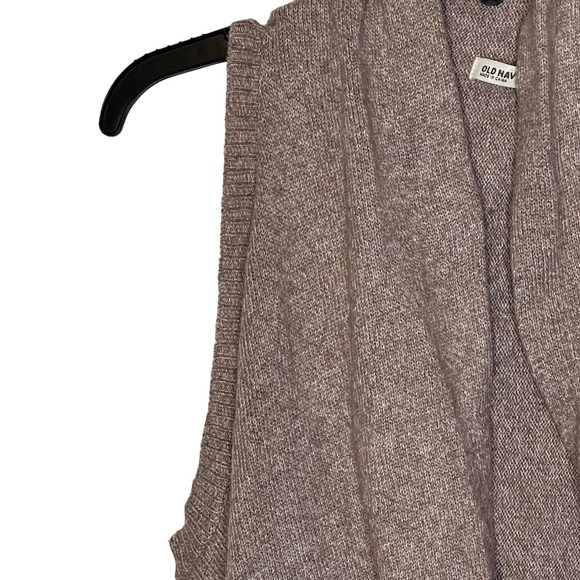 Old Navy Knit Sweater Vest‎ Open Front Shrug Cardigan Sleeveless Women Small Tan - Picture 5 of 8